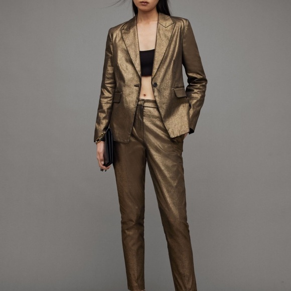 All Saints Micah Metallic Shimmer Blazer - Picture 1 of 5